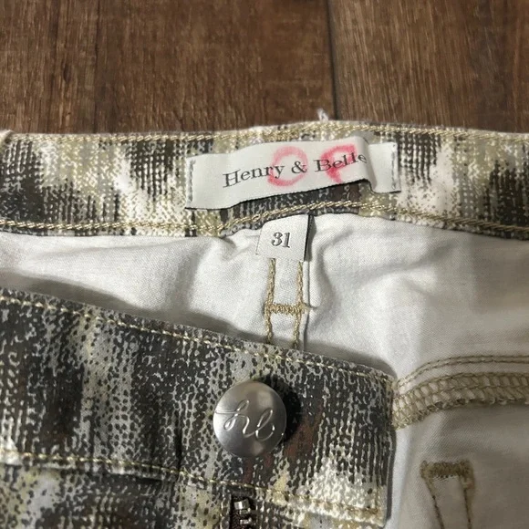 Henry & Belle Lila Skinny Ankle Jeans Size 31 Ikat Abstract Print Made in USA - Picture 3 of 4